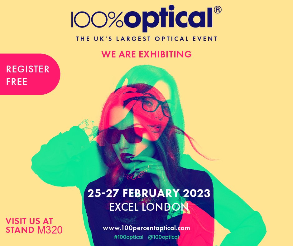 We're delighted to be returning to <a href="/100Optical/">100% Optical</a> this year, the UK’s largest optical event, from the 25th to 27th February! 

📍Visit us at stand M320 on the show floor where we will be sharing some exclusive information about a new addition to our range.

#100optical