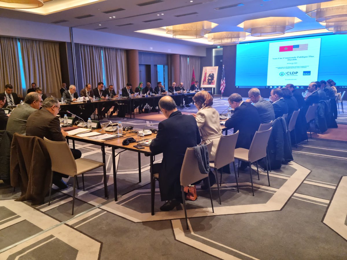 CLDP_DOC's tweet photo. CLDP partnered with @GSACOE and the General Treasury of the Kingdom of Morocco this week to host a two-day workshop on Green Procurement in Rabat, Morocco. The workshop was designed to promote a more transparent and inclusive procurement system as a tool for economic growth. https://t.co/Y8rM7Iit70