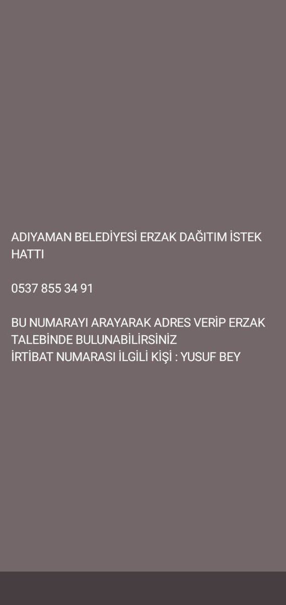 nevzatcicek's tweet photo. Arkadaşlar kapı kapı yardım için Adıyaman için yardım hattıdır.Lütfen yardıma ihtiyacı olanlar arasın https://t.co/JAjpFnYefo