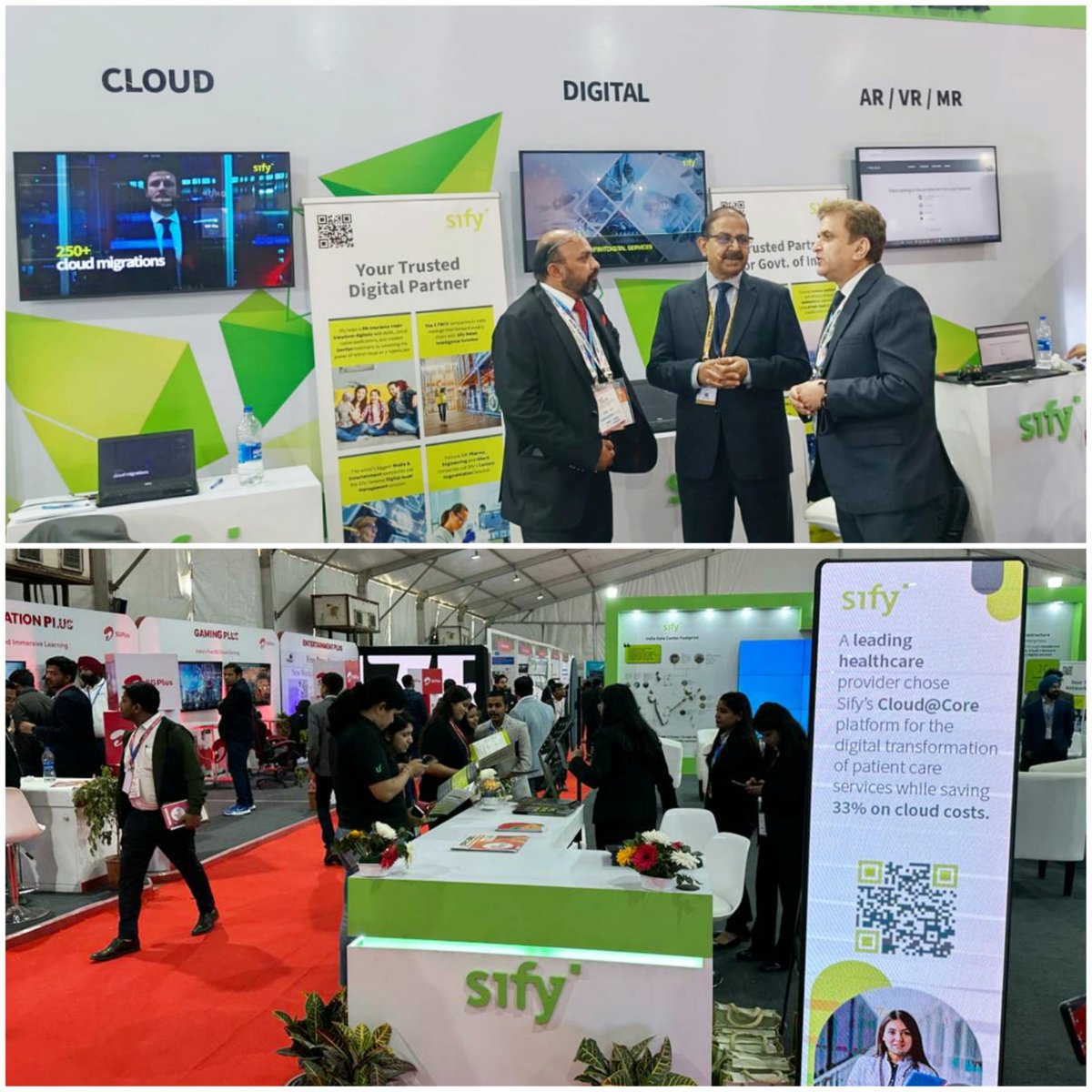 sifytech's tweet photo. #EventGlimpse
Day 1 at the UP Global Investors Summit 2023, in Lucknow. We will be here the next 4 days.
Come visit our booth (P-7, Hall-11 | IT & Electronics Hangar) and see how Sify is running mission critical digital infrastructure in several organizations.
@sifytech https://t.co/4zNxgvgTQr