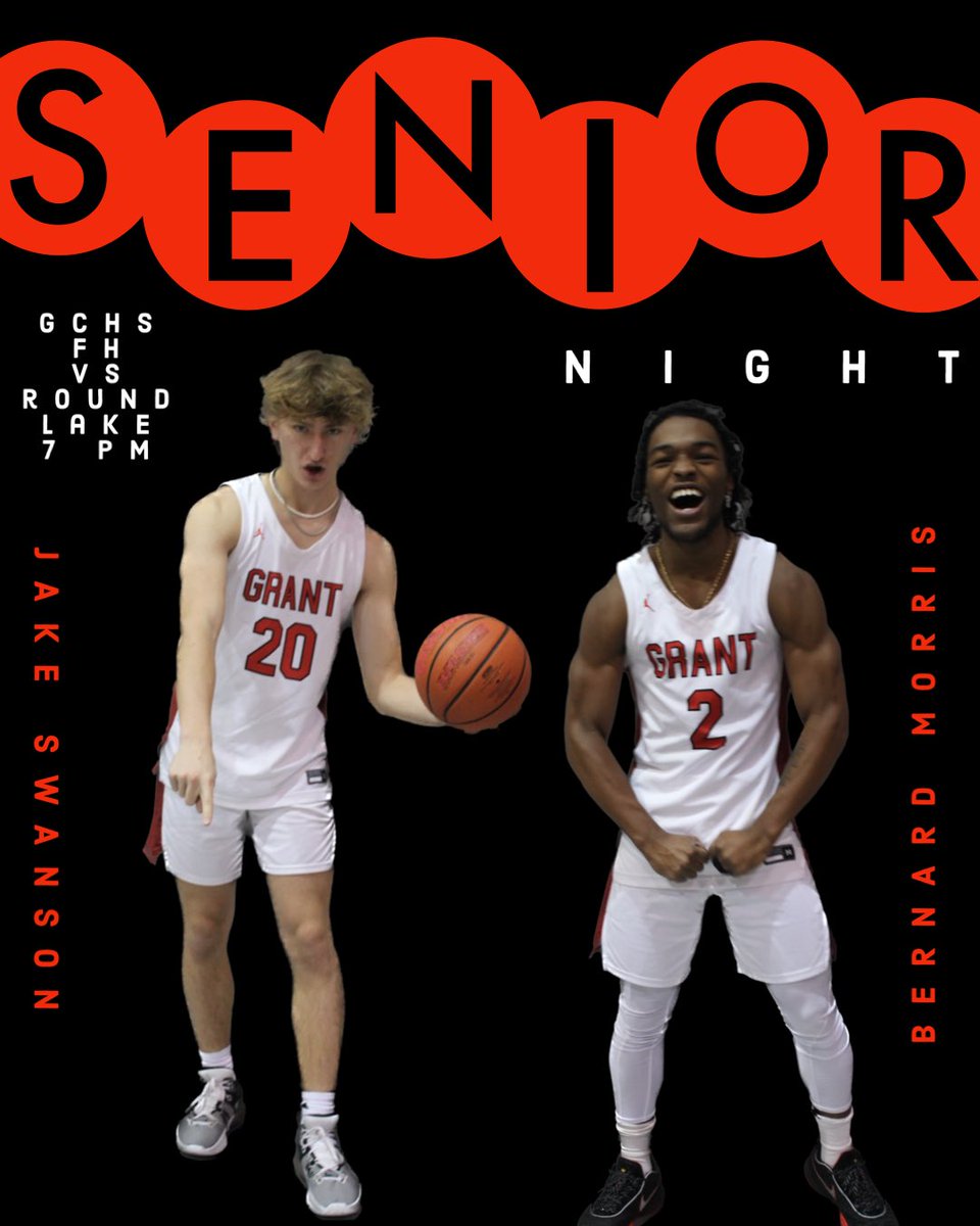 BULLDOGSSSSS
ITS BOYS BASKETBALL 
SENIOR NIGHT‼️‼️‼️
tonight 📍GCHS Fieldhouse
theme: BLACKOUT
BE THERE AND BE LOUD💥
Also mark your calendars 2/16 for their last conference game @ home vs Wauconda! Be there on time for your chance to get a t-shirt. More info to come soon‼️