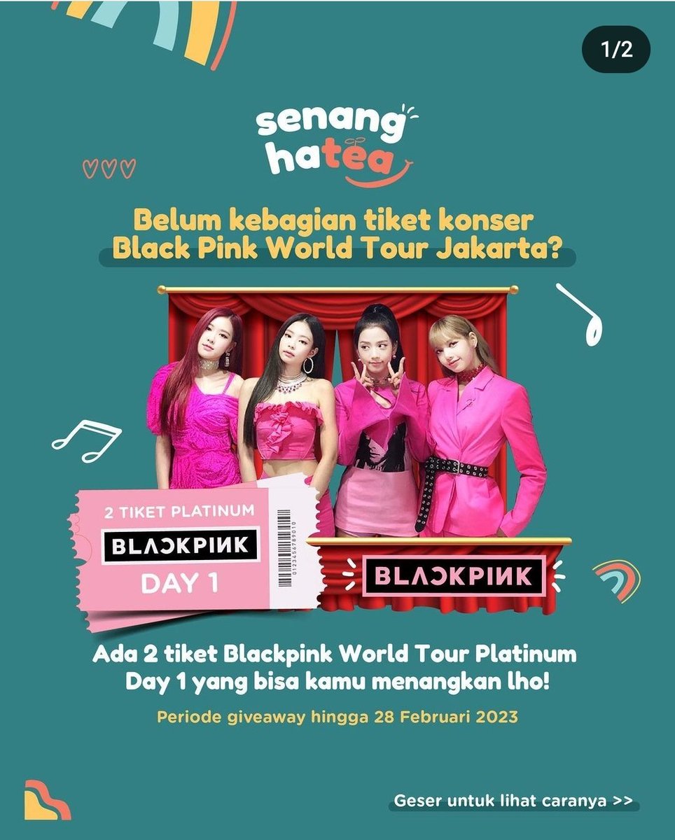 peter_shearer's tweet photo. Gaes, please bantu RT and tag temen yang mau nonton blackpink tapi ga dapet tiket kelas Platinum. Minuman "Senang Hatea" lagi kasih kesempatan gratis 2 tiket kelas Platinum 🫰🫰#konserblackpink https://t.co/snRUdw2odY