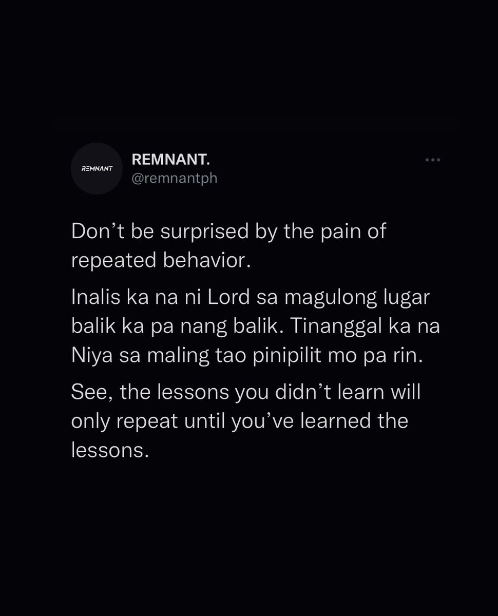 remnantph's tweet photo. Notice the pattern, break the cycle, and just let go and let God. https://t.co/KqkubDXBXP
