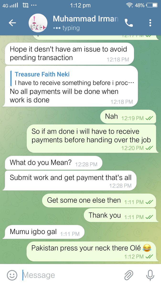 NekiTreasure's tweet photo. How do i know a legit freelance agent? Imagine this guy wan give me his office work to do for free. He's promising his grandmother $2,200 to retype over a 100 JPG files into Word doc and then convert them into PDF. I should finish the job &amp; submit before i go receive pay. 😂 https://t.co/zse8WiNAi0