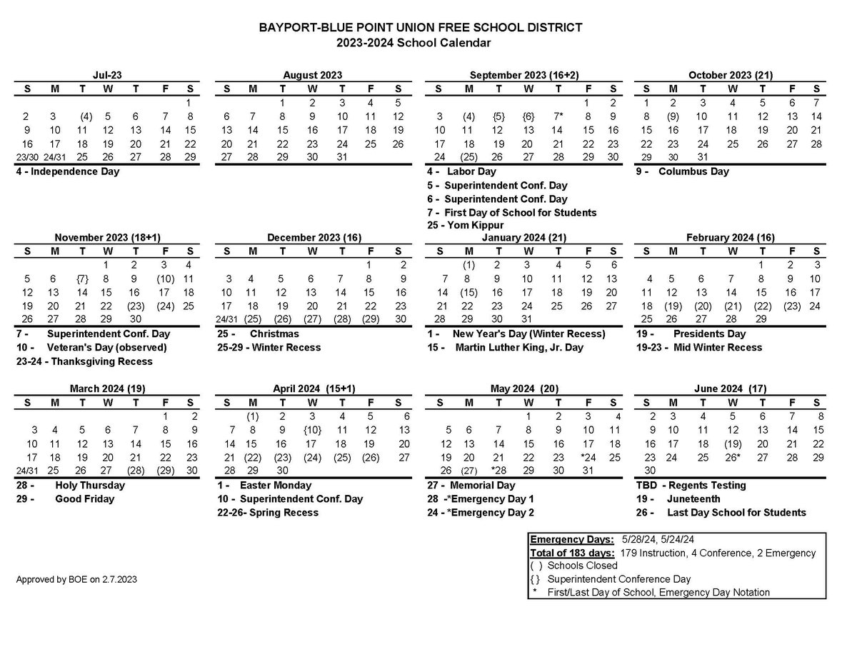 BBPSchools's tweet photo. Making plans for next year?  Here's the 23/24 school calendar! #BBP #ThisIsBBP #CalendarTime #FirstDayIsAfterLaborDay 😁 https://t.co/jWdk37y3lV