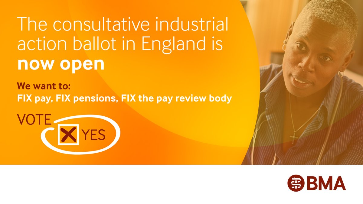 ✅Fix pay 
✅Fix pensions
✅Fix the pay review body

Our consultative ballot is now open: eligible BMA consultant members in England will receive a link via email. Have your say by the 27th February. 

More info 
👇
bma.org.uk/consultantspay…