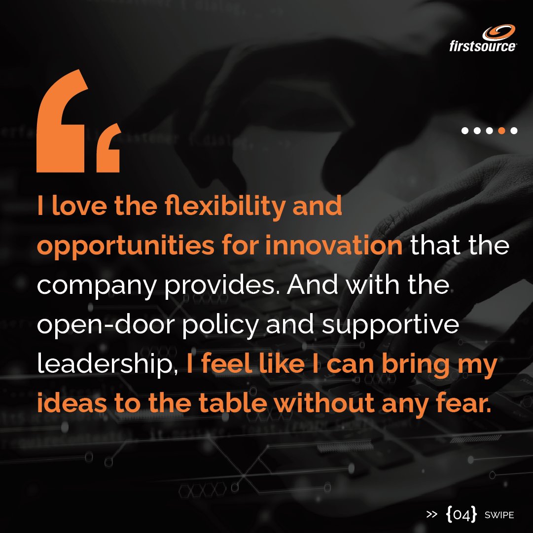 firstsource's tweet photo. Say hi to Mehajabeen Yadiki, Associate Director, Software, who delivers tech projects across multiple business units and geographies, including facilitating the teams involved.
Explore #tech opportunities at Firstsource: https://t.co/ZDWRqbkkBf
#FirstsourceTech https://t.co/PFIW6yUI12