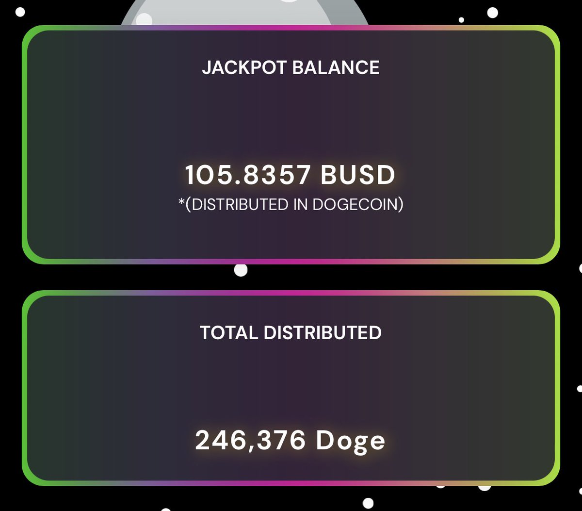 #moonpot has already paid out 246,376 of #dogecoin that’s over $22,000 USD

#moonpotcrypto is designed for the holders with all taxes going in the pocket of the holders!

#DeFi has a new gem!