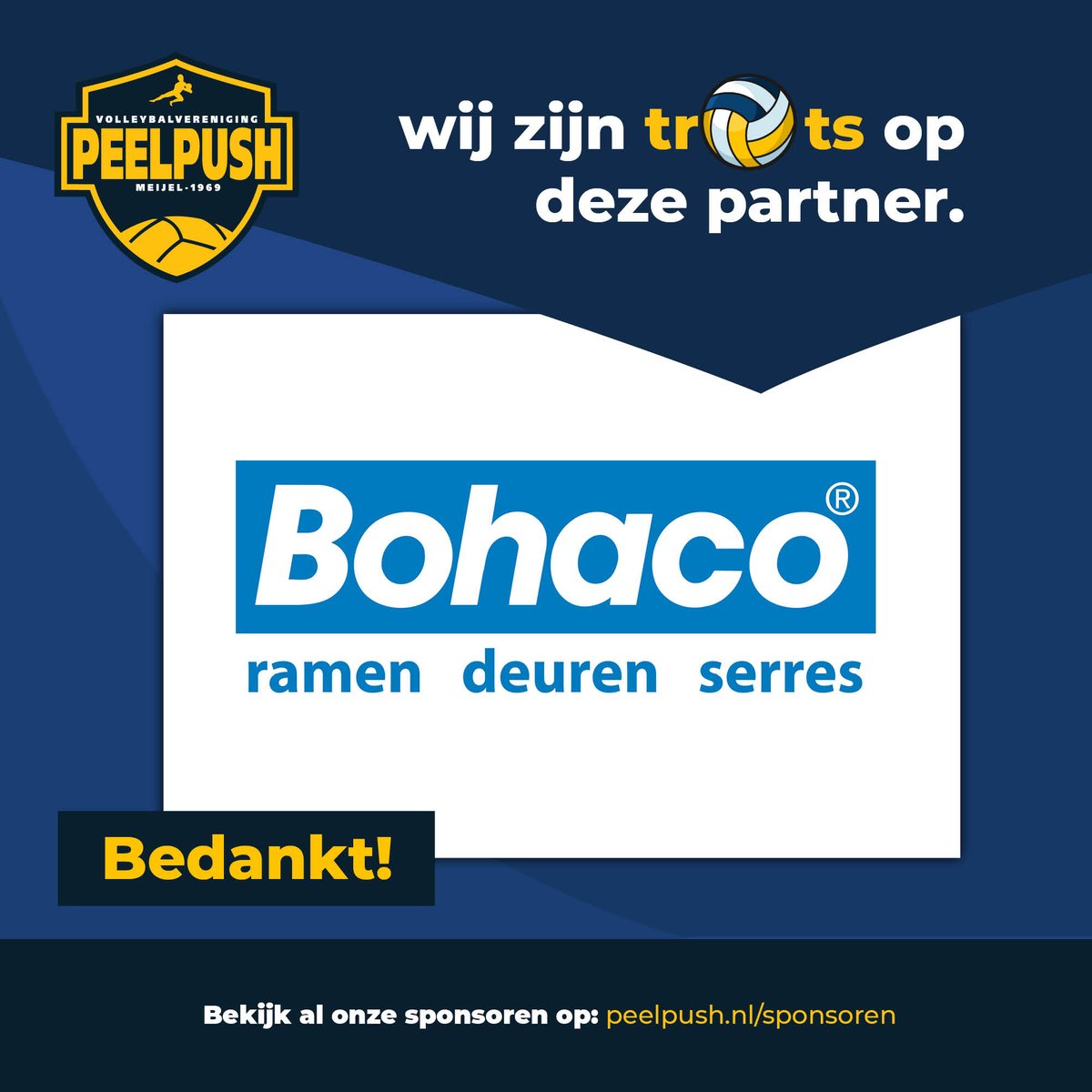 Wij zijn trots op Bohaco als sponsor. Bedankt!
bohaco.nl/showrooms/meij…
#peelpush #sponsor #koopbijonzesponsoren #zondersponsorsgeenclub
