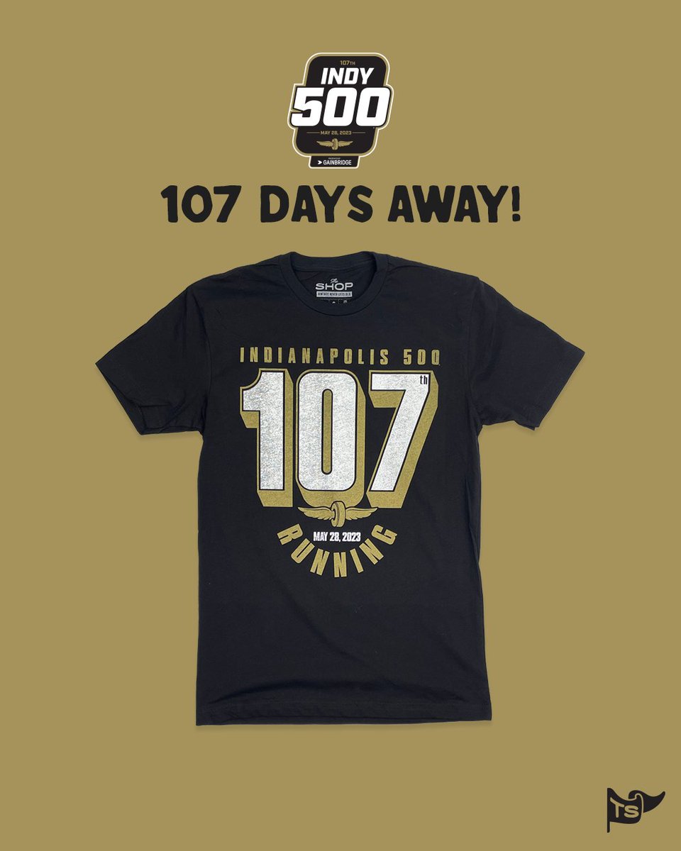 TheShopIndy's tweet photo. We are 107 Days away from the Greatest Spectacle In Racing! Grab this years Collectors Tee from us! #107thrunning #indy500 #IMS https://t.co/vCEjudSy41 https://t.co/xdWqxIiihA
