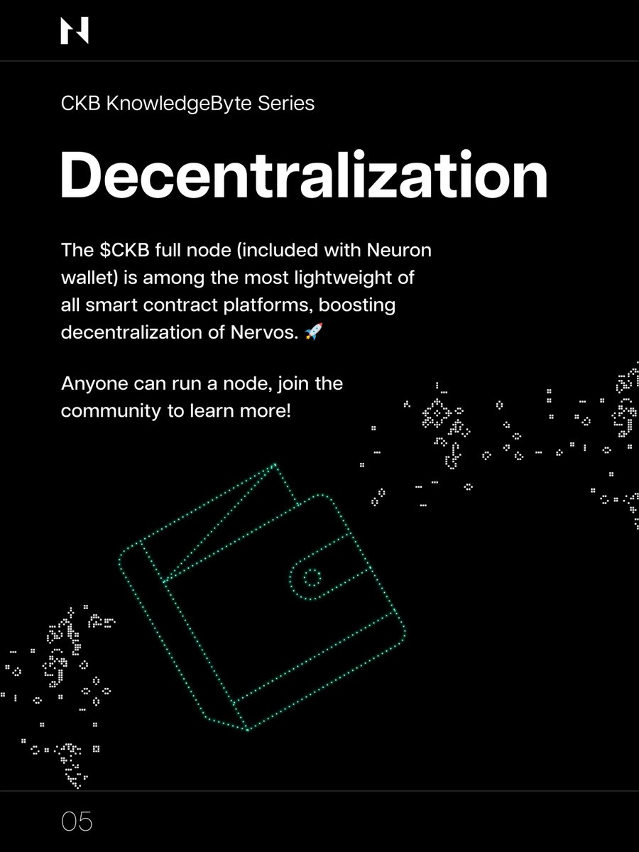 NervosNetwork's tweet photo. The $CKB full node (included with Neuron wallet) is among the most lightweight of all #smartcontract platforms, boosting #decentralization of #Nervos 🚀
Anyone can run a node, join the community to learn more! ⚡
#CKBKnowledgeBytes https://t.co/sZIrZF10RB