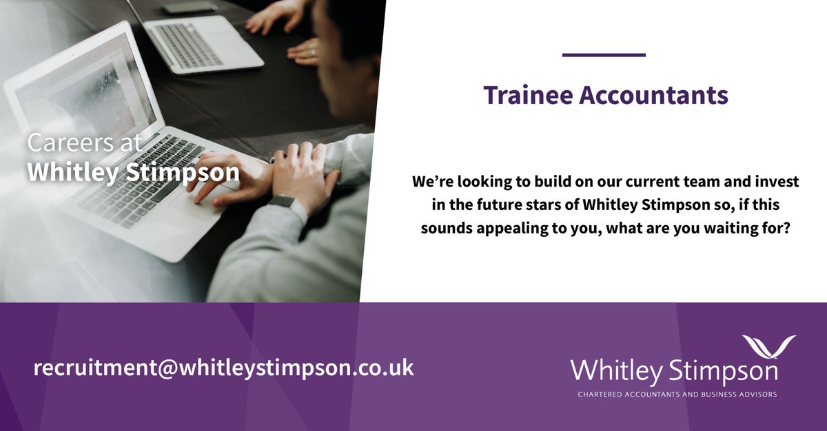 WhitleyStimpson's tweet photo. Our 2023 Trainee recruitment is now open for applications across all our offices in Oxfordshire.

Apply today via the website ⬇️

https://t.co/R49HyZk1JI

#traineeaccountants #accountants #recruitment https://t.co/TNmVM7yJdQ