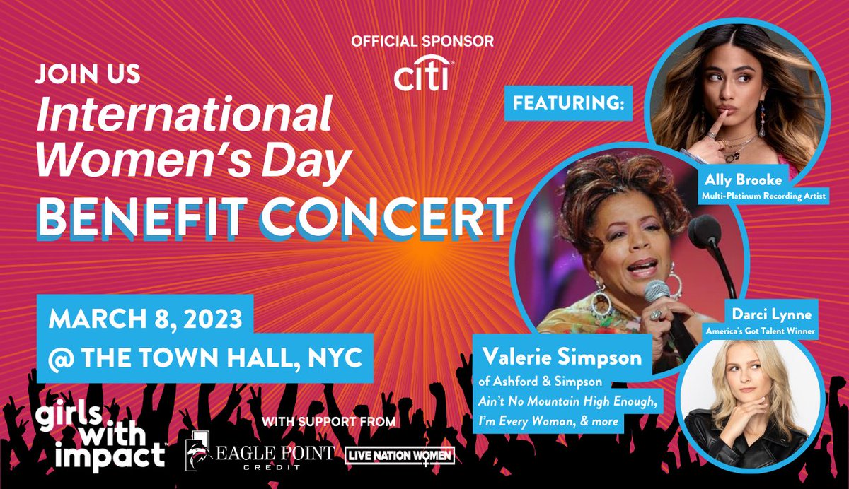Join me for a night of great music!🎶🎙 It is going to be an unforgettable evening at the @girlswithimpact International Women’s Day Benefit Concert at The Town Hall (@townhallnyc) featuring MOTOWN HITS that I wrote! Don't miss out! ticketmaster.com/event/03005E30…