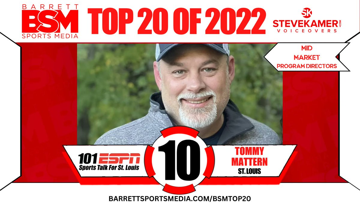 Barrett Sports Media on Twitter "Ranked 1013 on BSM's Top 20 Mid Market Sports Radio PDs list