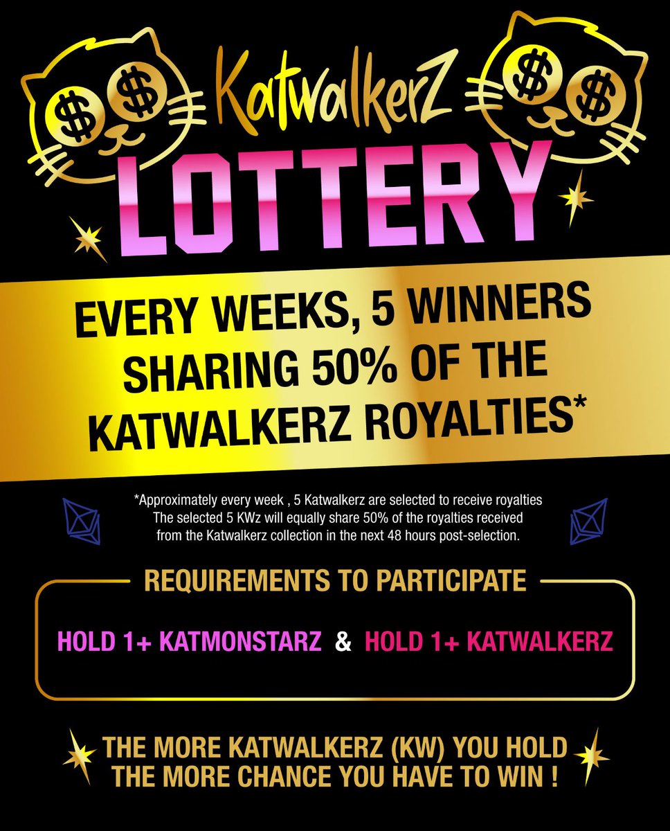 Kat Pack want to win ETH ? 💸
We have on-chain Lottery for the community ! 😻
