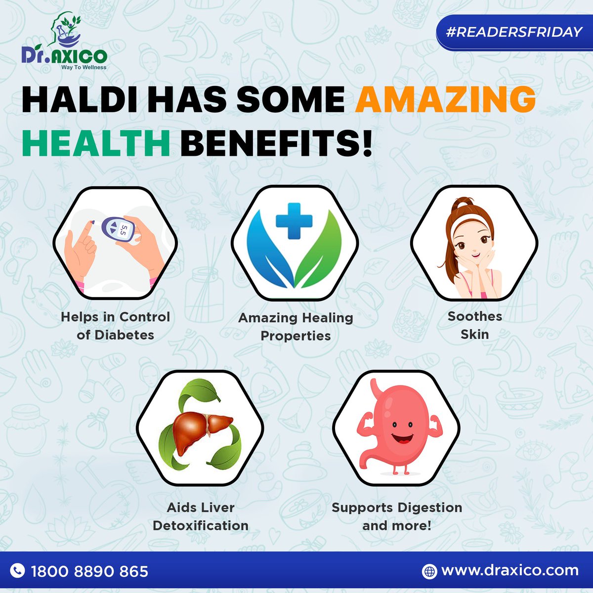 doctoraxico's tweet photo. #ReadersFriday | Amazing Health Benefits of Golden Spice, Turmeric (Haldi)
.
Today, we have some amazing Haldi benefits to share with you!
.
Link: https://t.co/cc16pcQ7zp
.
#draxico #ayurveda #readersfriday #haldibenefits #haldi #haldirasam #benefitsof haldi https://t.co/UlTaeWreyu