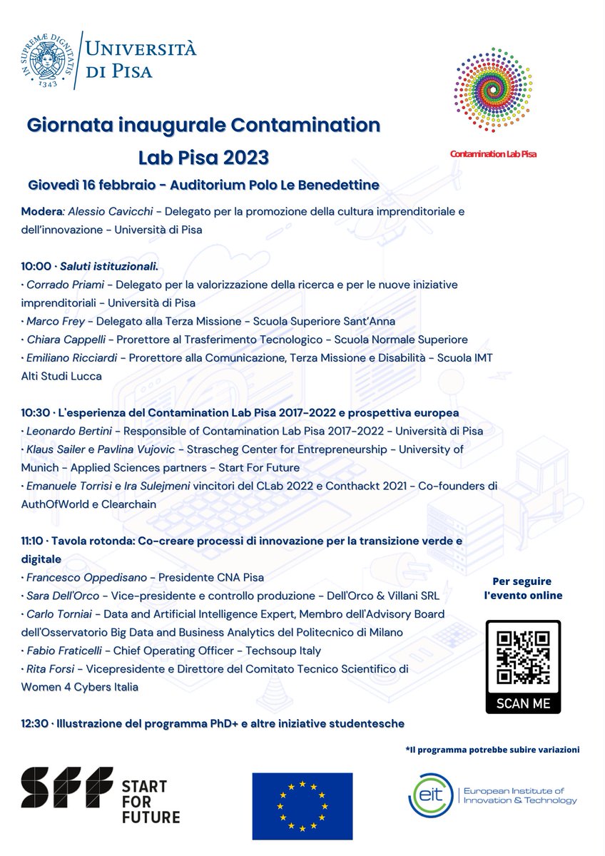 ❌ Chiuse le iscrizioni alla nuova edizione del #CLab 2023! 🔥
Pronti a diventare gli #innovatori del futuro? 🚀
Scaldiamo i motori con la giornata inaugurale di giovedì 16 febbraio! Dove si discuterà di #innovazione con tanti #ospiti internazionali! 🌍💫
Guarda il programma! ➡️