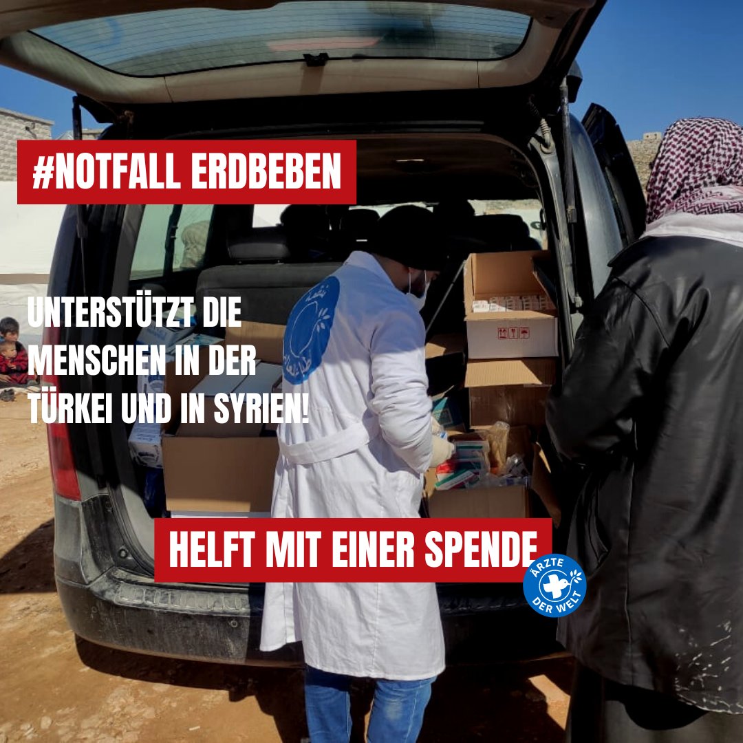 Nach der entsetzlichen #Erdbebenkatastrophe in der Türkei und in Syrien sind mehrere Millionen Menschen auf humanitäre Hilfe angewiesen. Unsere Teams vor Ort versorgen die Menschen. Helft mit und unterstützt die Betroffenen mit einer Spende!👉betterplace.org/de/projects/11….