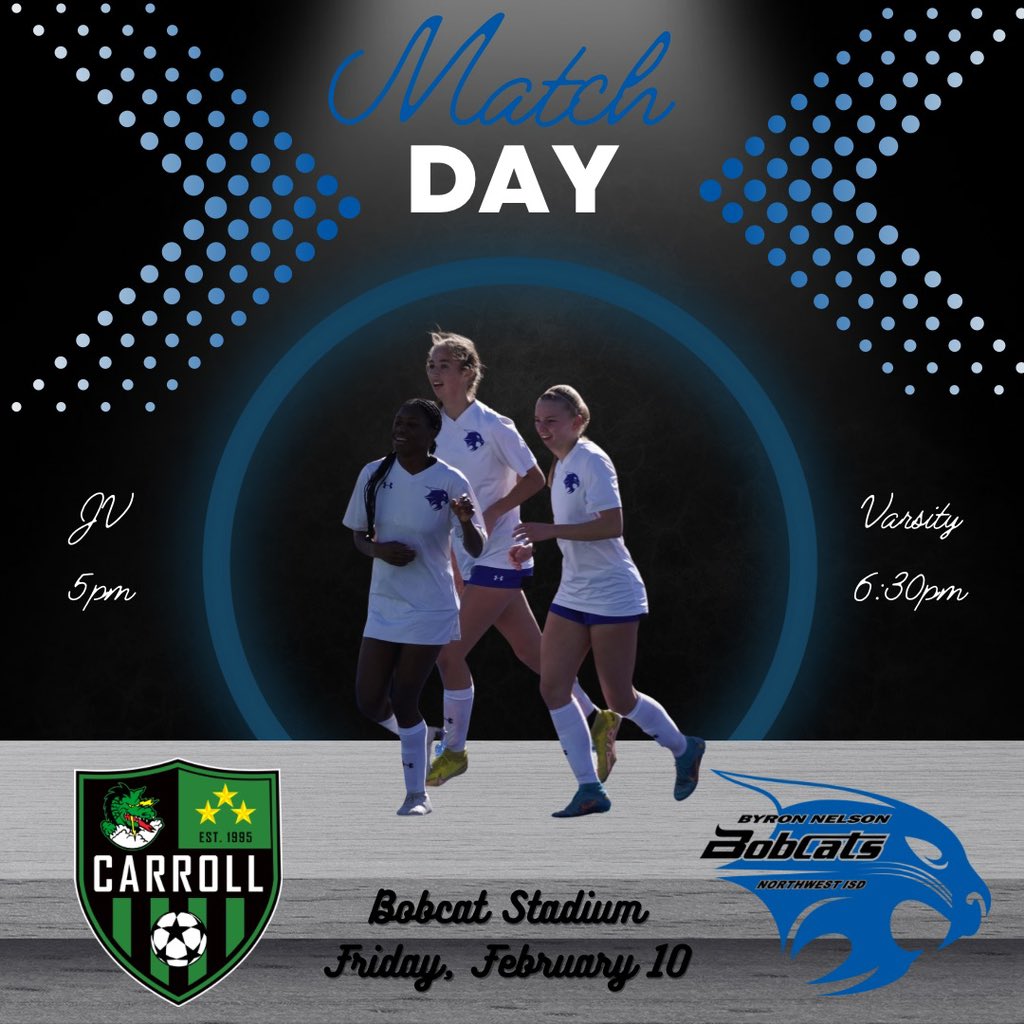 It’s match day‼️ Come out and support your Lady Bobcats take on the Lady Dragons <a href="/SCLDS/">Carroll Lady Dragon Soccer</a> 

🗓️2.10.23
⏰JV-5pm || Varsity-6:30pm
📍Bobcat Stadium