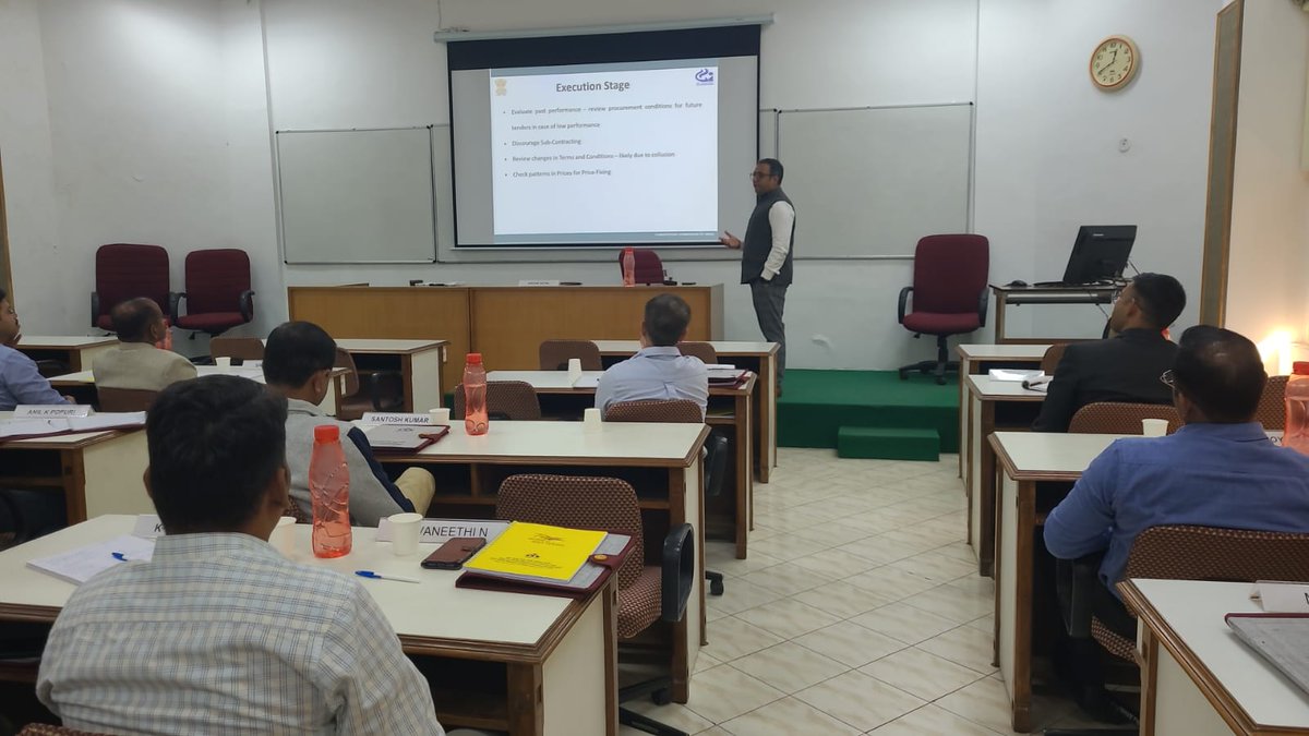 CCI_India's tweet photo. Shri Sachin Goyal Joint Director addressed participants at Arun Jaitley National Institute of Financial Management on Overview of Competition Law with reference to Concept of cartel &amp; Bid Rigging on 10.02.2023. This furthers the goal of Competition Advocacy on Public Procurement. https://t.co/oM7dY7pnNp