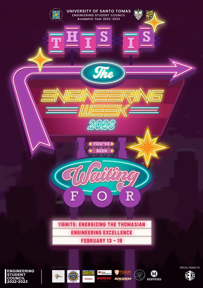 In our 116th year, we stand with grace, excellence, and might. The UST Faculty of Engineering celebrates another year of triumph. The UST Engineering Student Council together with our Faculty presents to you, 116NITE: Energizing the Thomasian Engineering Excellence!