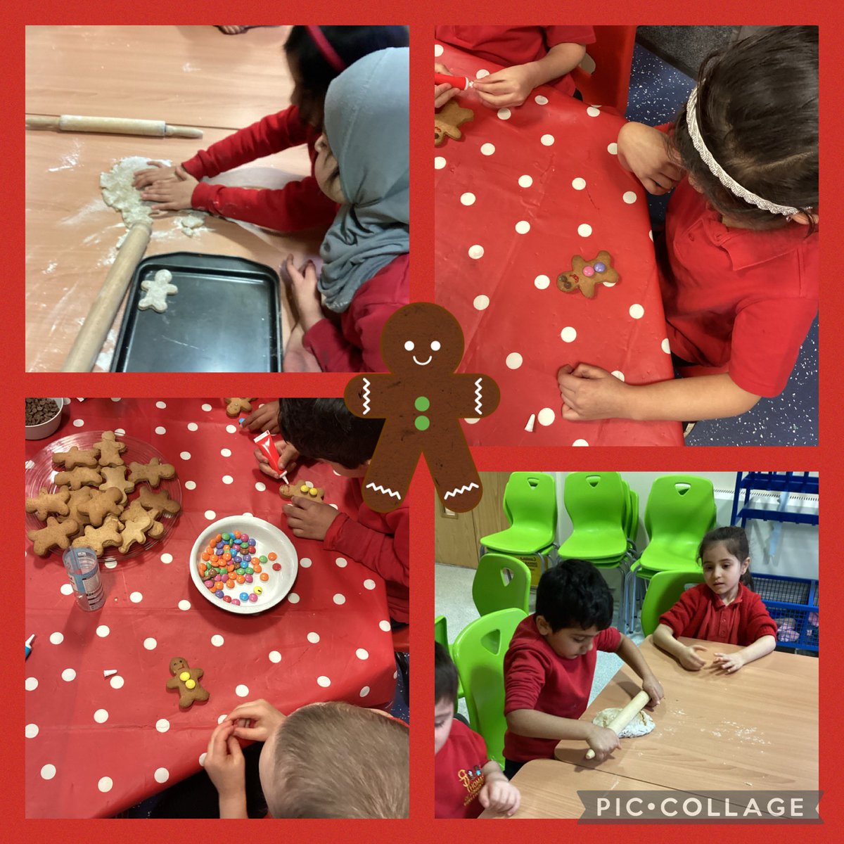 Lots of Gingerbread Man fun in Reception today. Which bit will you eat first? #gingerbreadman #baking #DT #measurement #sttsinspire