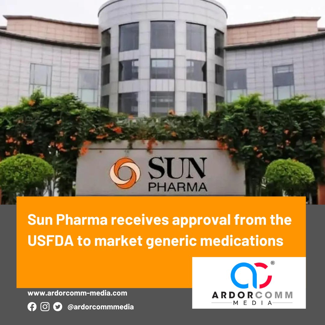 ardorcomm's tweet photo. Sun Pharma receives approval from the USFDA to market generic medications
-By ArdorComm News Network

https://t.co/U7wWcxu1cD

#ArdorComm #ArdorCommNews #ArdorCommMediaNEWS #SUNPHARMA #sunpharma #Approval #usfda #genericmedications 

Visit Website: https://t.co/axeCmotVlq https://t.co/apZha3Lzz5