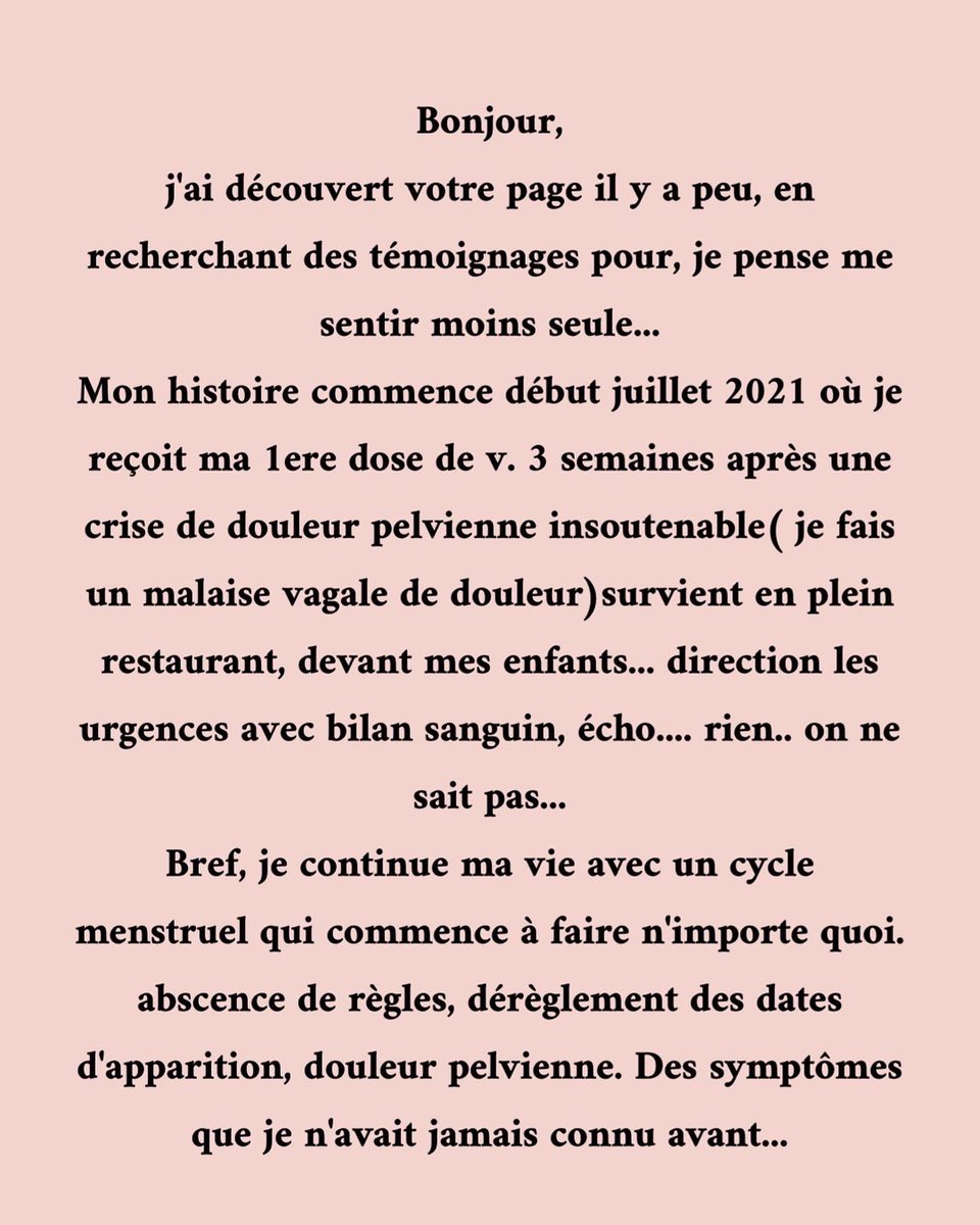 ouestmoncycle's tweet photo. Témoignage publié #505… j’ai la rage pour ces femmes, ces santés et ces corps dévastés. Des corps broyés par la folie de certains humains sans humanité… tristesse immense @Marc_Doyer @verity_france @VaxC19Acouphene @ARTEfr @franceinter https://t.co/B7fivwRxRm
