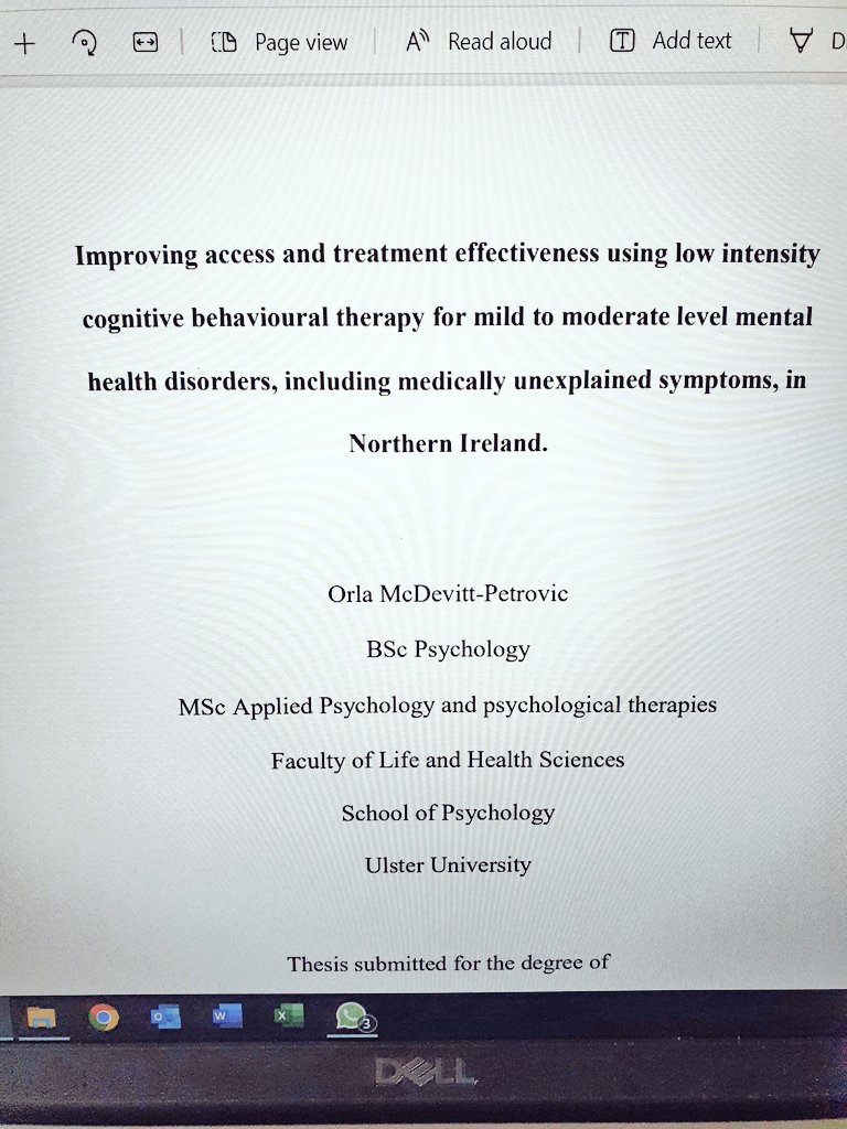 Reading my bestie's PhD to get a good grounding in a vital aspect of my current working research area. So proud.  #PWPs #IAPT #LICBT