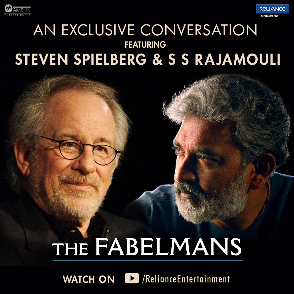 Watch Steven Spielberg &amp; S S Rajamouli talk about #TheFabelmans released in cinemas today.

Link: bit.ly/StevenSpielber…

#StevenSpielberg <a href="/ssrajamouli/">rajamouli ss</a> @amblin <a href="/RelianceEnt/">Reliance Entertainment</a> <a href="/thefabelmans/">The Fabelmans</a>