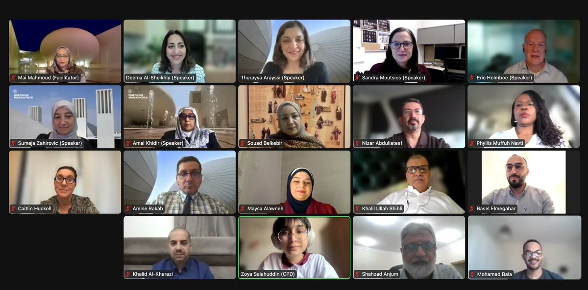 cpd_wcmq's tweet photo. @acgme @boedudley @NashMedPed @AmalKhidir1 @maimahmoud05 @Arakabmd @ZahirovicSumeja @VanderbiltU @WCMQatar Participants and faculty get to know each other before embarking on a series of online workshops.
#ACGME23 #FacultyDevelopmentProgram #competencybasedmedicaleducation #healthcare #physicians #healthcarepractitioners #medicine #continuingmedicaleducation
@acgme https://t.co/1Ov7SgJQ0D