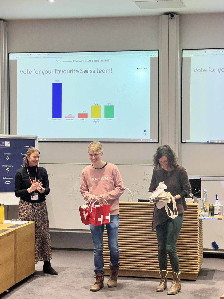 Well done to our two winner from yesterday’s pitching session! 
Some Swiss and Oxford goodies to take home 🦄