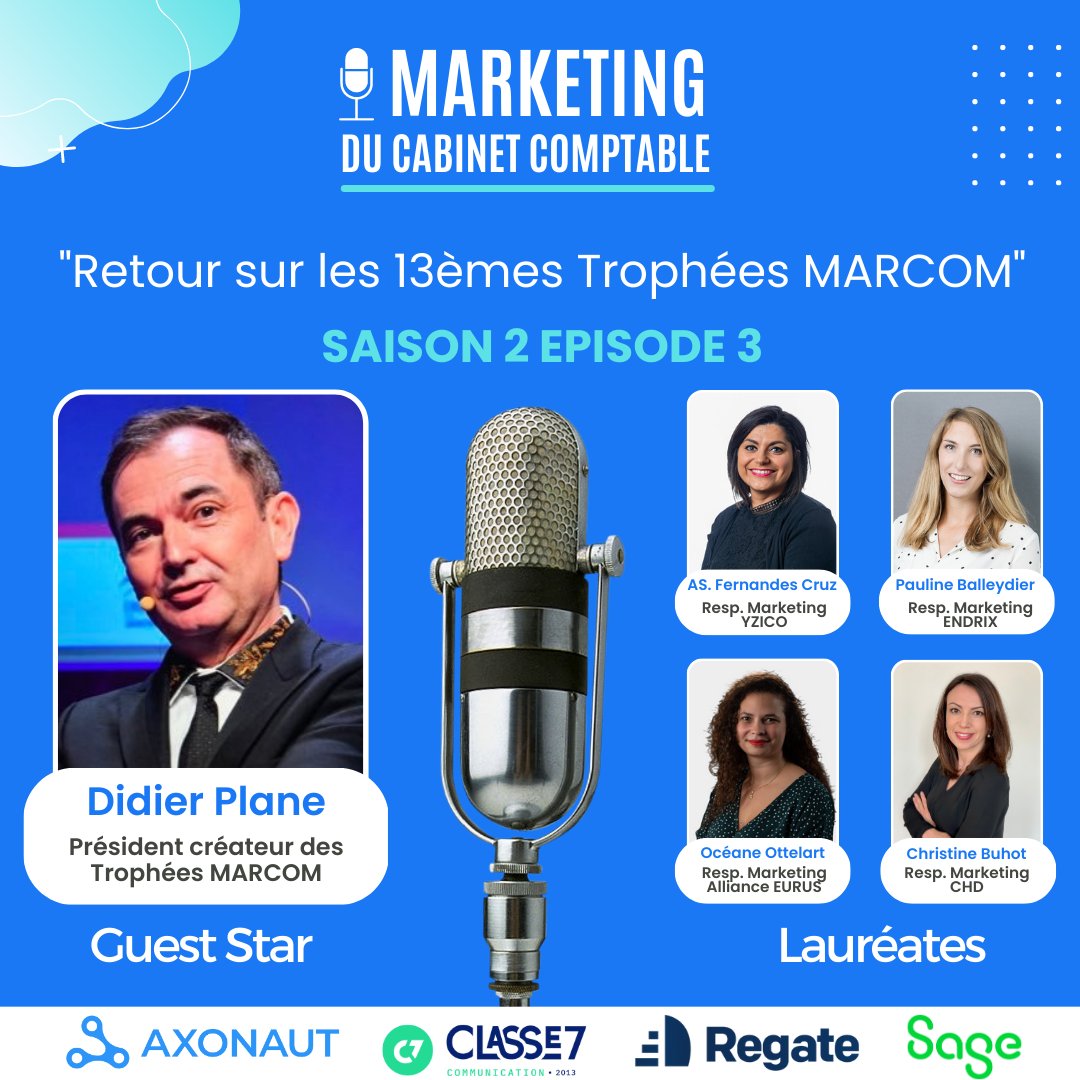 Florian Dufour - DEC, Podcast hôte (@networkconseil) on Twitter photo La cérémonie des #TrophéesMARCOM 🏆est l’évènement marketing de la profession ✨. C’est une véritable source d’inspiration pour le cabinet #comptable.
🎧 Écoutez : smartlink.ausha.co/marketing-du-c…
<a href="/DIDIERPLANE/">DIDIER PLANE</a> <a href="/AsophieFC/">Anne-Sophie F. Cruz</a> <a href="/EndrixOsonsOser/">Endrix</a> <a href="/AllianceEurus/">Alliance EURUS</a> <a href="/GroupeCHD/">CHD Marque d'Expertise</a> @Expertinfos La cérémonie des #TrophéesMARCOM 🏆est l’évènement marketing de la profession ✨. C’est une véritable source d’inspiration pour le cabinet #comptable.
🎧 Écoutez : smartlink.ausha.co/marketing-du-c…
<a href="/DIDIERPLANE/">DIDIER PLANE</a> <a href="/AsophieFC/">Anne-Sophie F. Cruz</a> <a href="/EndrixOsonsOser/">Endrix</a> <a href="/AllianceEurus/">Alliance EURUS</a> <a href="/GroupeCHD/">CHD Marque d'Expertise</a> @Expertinfos