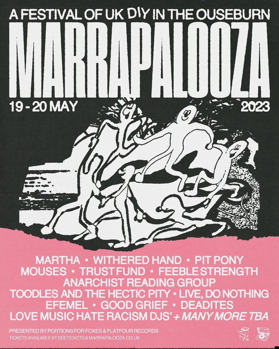 A festival of UK DIY this May

Feat.
<a href="/MarthaDIY/">Martha</a>  <a href="/witheredhand/">Withered Hand</a>  <a href="/pitponyband/">Pit Pony</a> <a href="/MousesTheBand/">ᴍᴏᴜꜱᴇꜱ</a> <a href="/TRUST_FUND/">ellis (inactive - contact me elsewhere)</a> <a href="/FeebleStrength/">FeebleStrength</a> @ToodlesBand <a href="/livedonothing/">Live, Do Nothing</a>, Efemel,  @GoodGriefLPool <a href="/thedeadites/">The Deadites</a> <a href="/lmhrnational/">Love Music Hate Racism</a> + more to come

Visit:
instagram.com/p4foxes for details.