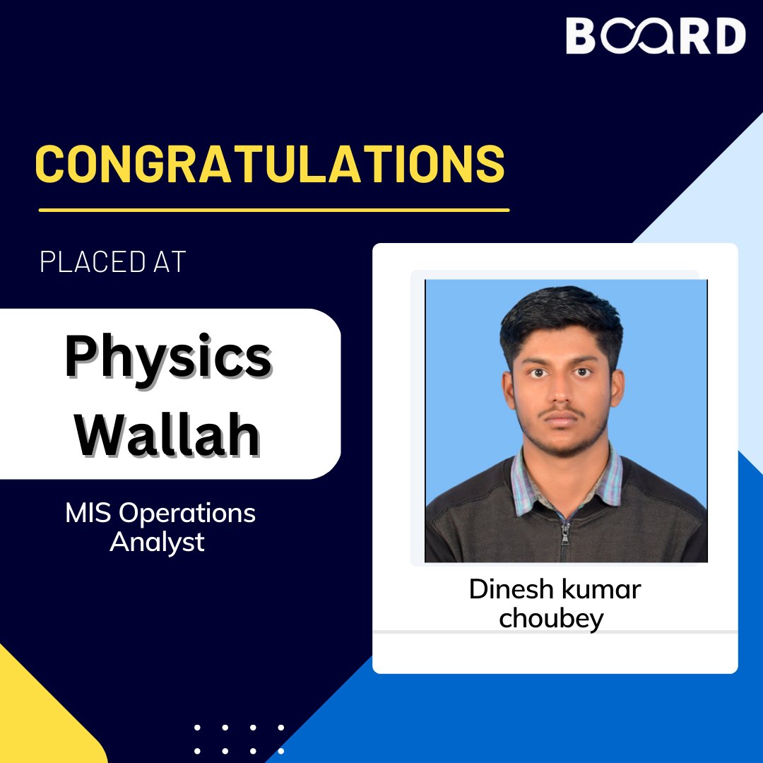 boardinfinity's tweet photo. Congratulations to 5 of our learners for getting placed! π
You have set a great example for people seeking a career transition. All your hard work led to this moment. Enjoy the rewards of your efforts.
Keep shining! β¨
#BoardInfinity #careerdevelopment #careertransition https://t.co/BrsWLmhL1X