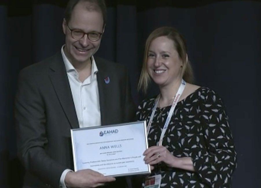 SayersLou's tweet photo. Congratulations to Anna Wells and David Stephensen on receiving research grant awards at the EAHAD Annual Congress. @HCPA11 #EAHAD2023 https://t.co/ZAfpqANySw