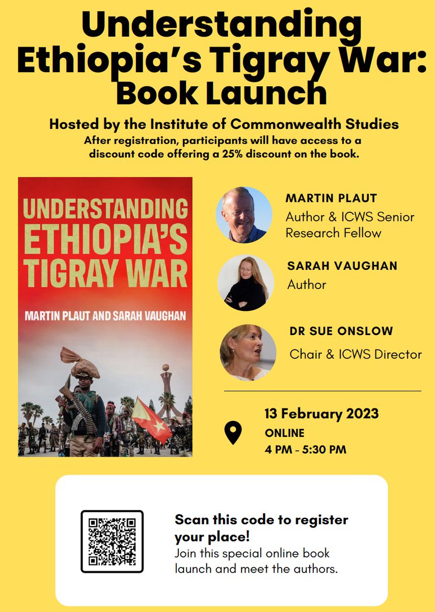 martinplaut's tweet photo. Join the launch of "Understanding Ethiopia's Tigray War" by Zoom. Monday 13th February. Register and get a discount on the book and share in the discussion: 4.00 pm London time, 11.00 am Washington EST https://t.co/rmIjFytXHc