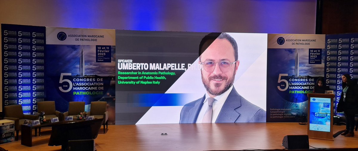 UmbertoMalapel1's tweet photo. Ready to start the "congres de l'association marocaine de pathologie"! Thanks to Hicham Elattar and all the other frineds to organize this incredibile discussion about #DigitalPathology and #MolecularPathology in this wonderful place (Rabat, Marocco) @isliquidbiopsy @4oncommunity https://t.co/XQFWZjcAFX
