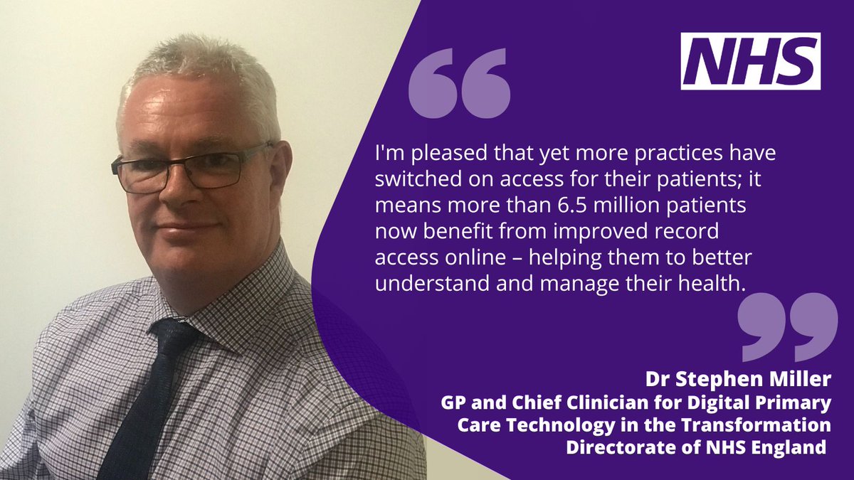 NHSTransform's tweet photo. More than 750 GP practices switched on automatic access to new health record entries last week. It's now offered by 1 in 5 practices, benefiting 6.5m patients with online accounts. 
Find out why more and more practices are making the change:
https://t.co/nkIARKVGVB https://t.co/q6vaeZL7Io