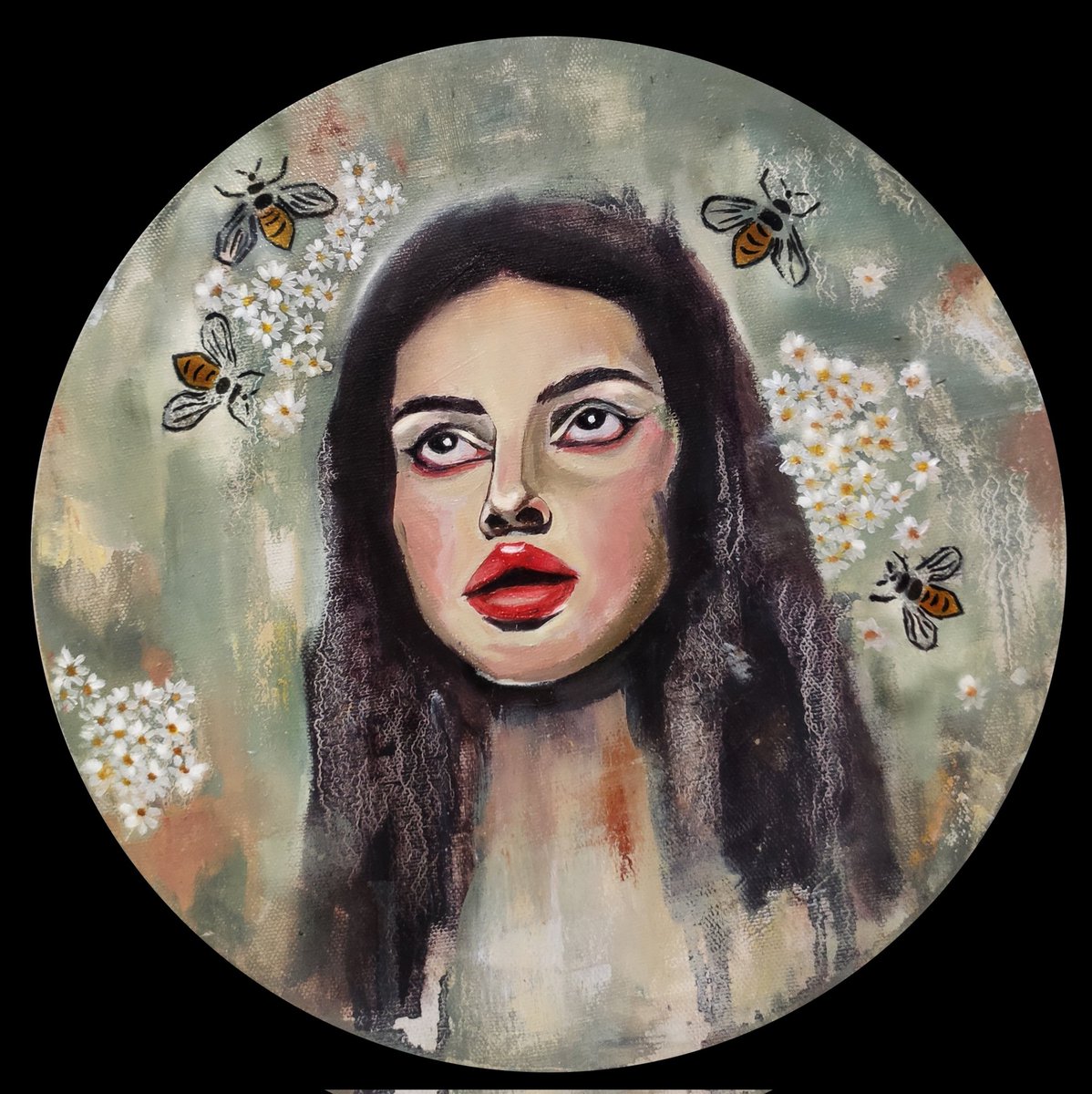 GM fam!🧡My new art "Peace. Prosperity. Love" for the collection "The Bee's knees"<a href="/WARM_PROD/">ᏔARM prod.</a>🐝 Be sure to read the description, my friend!This art has a very deep meaning and an important message🙏
 Oil/canvas
You can see the rest of the art at the link⬇️ 
foundation.app/@Warm_Prod