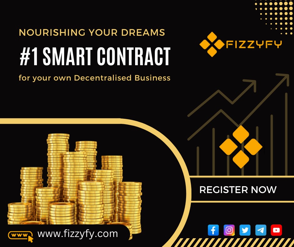 Nourishing Your Dreams for your own decentralized business 
Join Here- bit.ly/3wWlIuQ 
#fizzyfy #invest #investment #referrals #splitgame #CycleIncome #everycycle #getincome #incomeextra #GetRewards #referralincome #smartcontracts #smartcontractdevelopment #decentralized