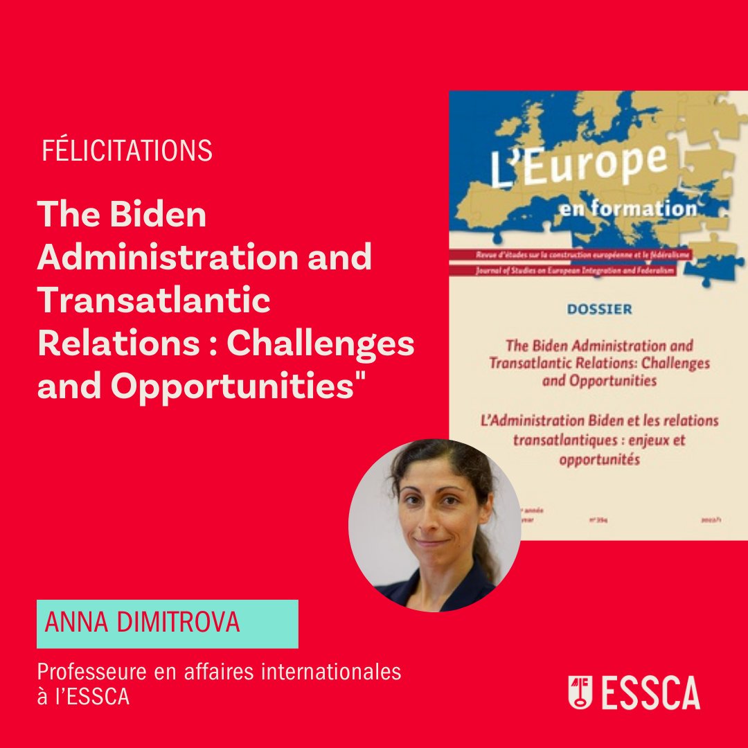 ESSCA (@essca_ecole) on Twitter photo Le numéro spécial de la revue L’Europe en formation, réalisé sous la coordination d’Anna Dimitrova, Prof. en affaires internationales à l’ESSCA,  vient de sortir ! 
Félicitations  !👋
A découvrir 👉cairn.info/revue-l-europe…
#proudtobeessca #creatingfutures #europe #essca Le numéro spécial de la revue L’Europe en formation, réalisé sous la coordination d’Anna Dimitrova, Prof. en affaires internationales à l’ESSCA,  vient de sortir ! 
Félicitations  !👋
A découvrir 👉cairn.info/revue-l-europe…
#proudtobeessca #creatingfutures #europe #essca