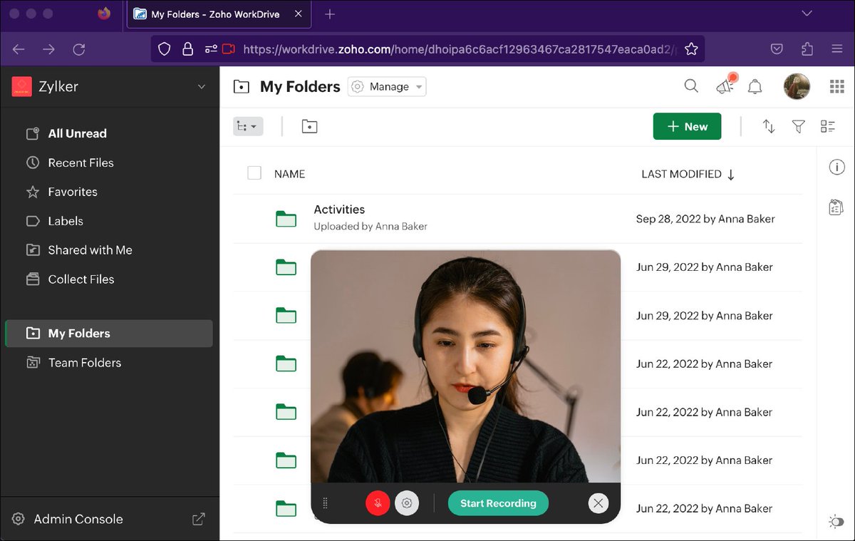 SystemsDesk's tweet photo. Recording options in WorkDrive https://t.co/zntIw7sDRc
This is a very cool upgrade in Zoho Workdrive -Screen recording built into! your Drive storage. https://t.co/g5CVn3hqDe