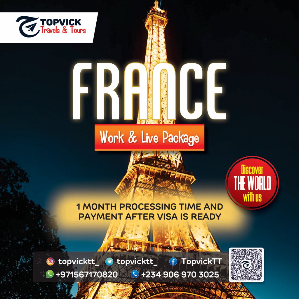 France 🇫🇷 Update : To the new applicants , your information is being processed and almost ready .. 👇👇👇👇👇👇👇👇👇 We are accepting more applications 🇳🇬🇰🇪🇬🇭🇷🇼🇨🇲🇨🇩🇨🇬🇨🇮 Lets move you to France with ease 😊