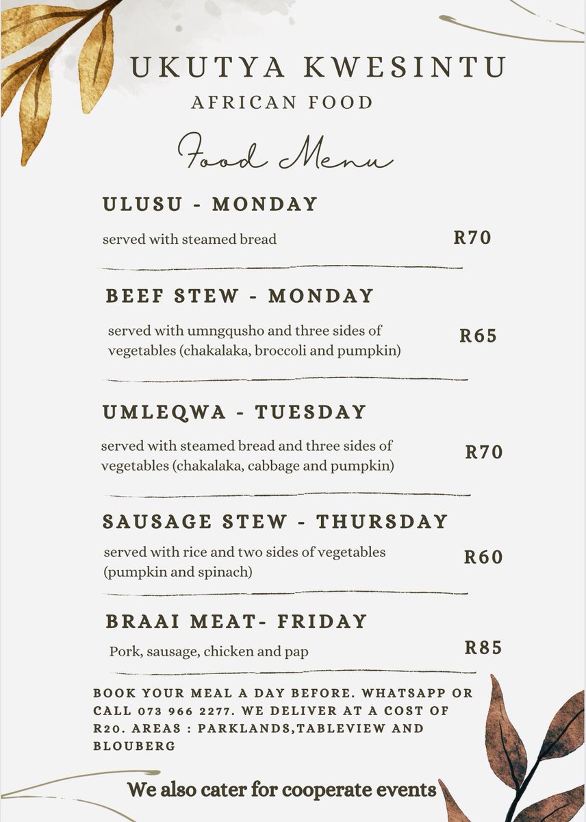 nomcaca's tweet photo. Here’s  food 🔌 for you.  Let’s support this business by placing an order. The food is delicious 😋 👌🏽👌🏽. for #Parklands #Tableview # Blouberg https://t.co/erGNHVLduD