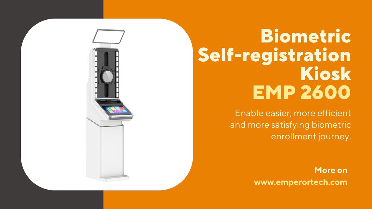 EMPTECH1995's tweet photo. EMP2600 is a standalone station that supports multi-biometric features capture, enabling applicants breeze through the whole registration process on their own terms with a single unit.

More on:
https://t.co/z4tuURaLVY

#EMPTECH #biometrics #kiosk #EMP2600 https://t.co/zdNqVWGRj0