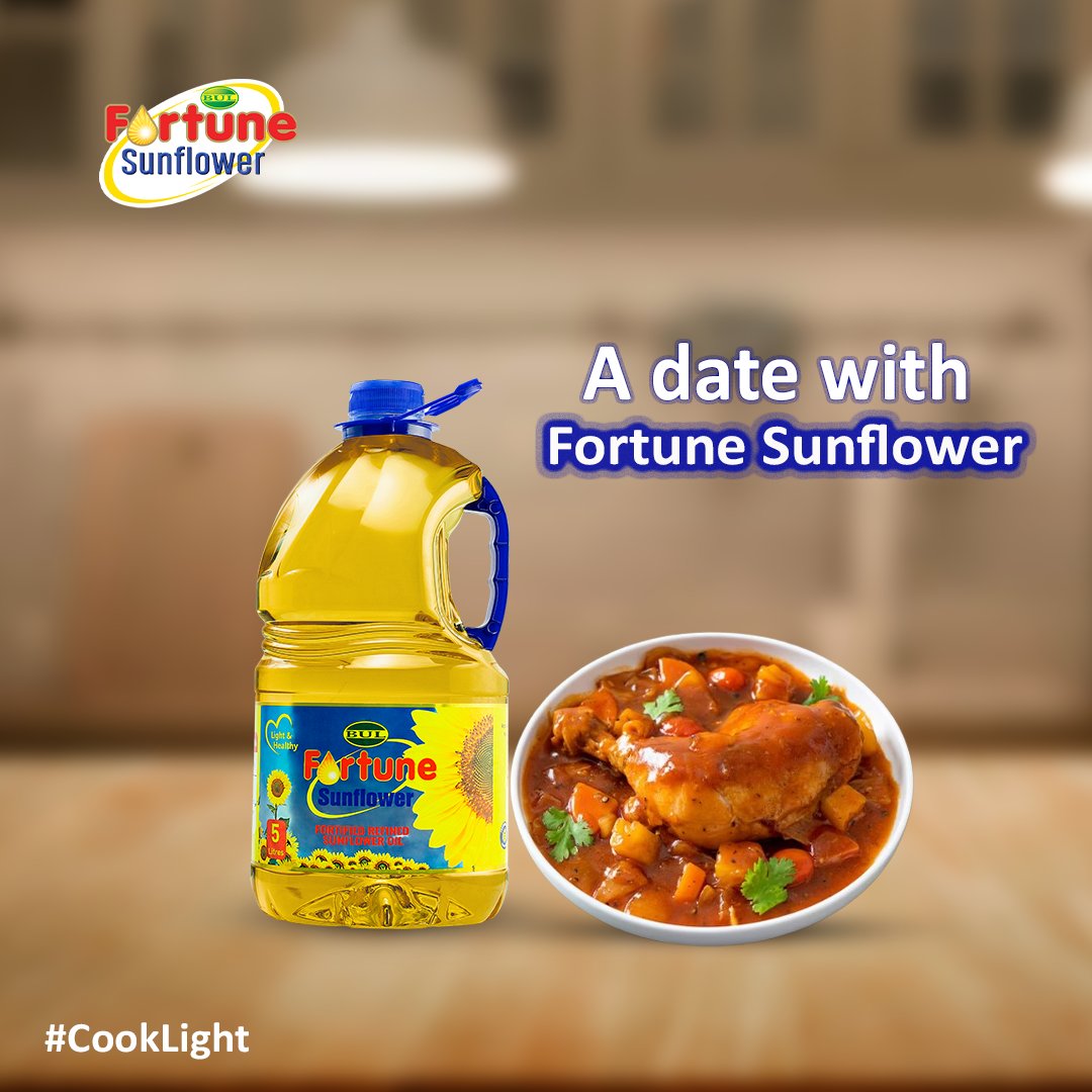 BidcoUganda's tweet photo. Go on a date today with FORTUNE SUNFLOWER.
Cook to perfection and it's light!
Available in 1L, 2L, 3L & 5L
#CookLight https://t.co/CEYl9mGkPh