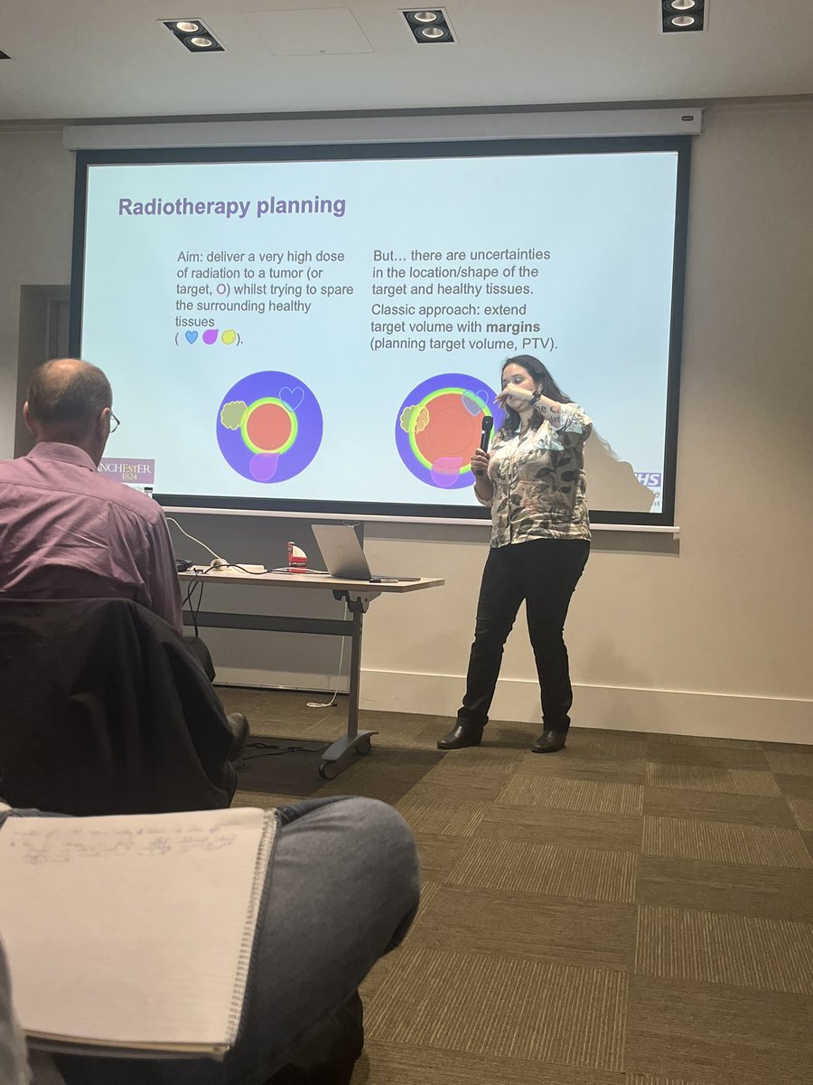 A great day 1 of the #MaThRad clinical workshop! We had talks on
☢️ Particle therapy
☢️ Differences between photon and proton therapies
☢️ Radiobiology 
☢️ Monte Carlo methods for DNA damage
☢️ Robust optimisation for probabilistic planning 

Roll on day 2!