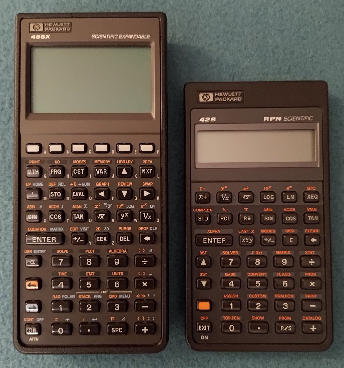 OldStyleCoder's tweet photo. My two favourite programmable HP calculators I've used in the past. The 48SX and 42S.
While they are not the fastest at running programs, they have most of the functionality you could ask for and a great keyboard. For anything they can't do, you can write your own programs. https://t.co/3cMpZHglVL
