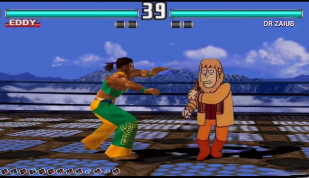 fourfingerpod's tweet photo. Tekken 3 Eddy Gordo has met his match 🤣 https://t.co/58HuicJgo8